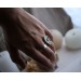 Silver pearl ring