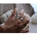 Silver pearl ring