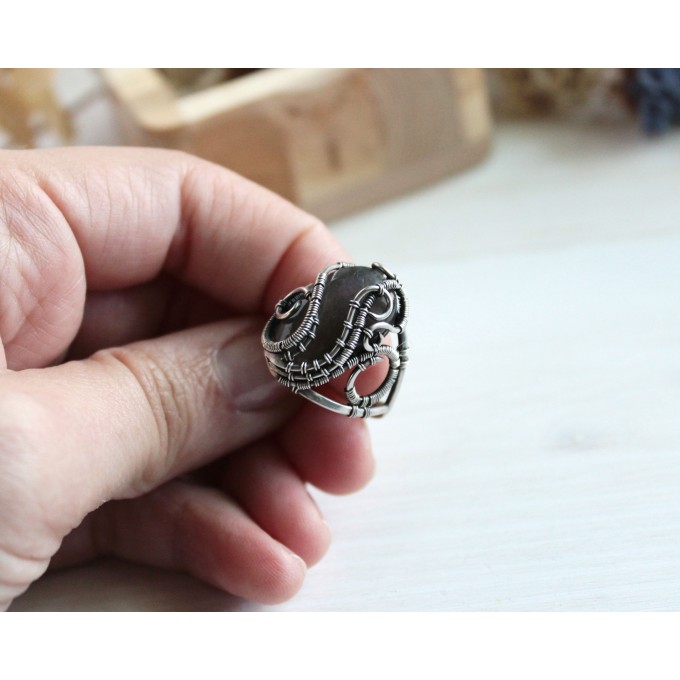 Purple Labradorite silver ring