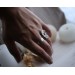 Silver pearl ring