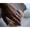 Silver pearl ring