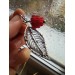Silver filigree raspberry necklace lampwork