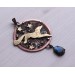 Copper filigree fox necklace with labradorite