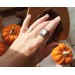 Silver ring with rose quartz
