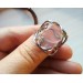 Silver ring with rose quartz