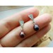 Silver black pearl earrings