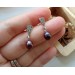 Silver black pearl earrings