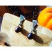 Silver black pearl earrings