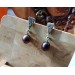 Silver black pearl earrings
