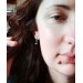 Silver black pearl earrings