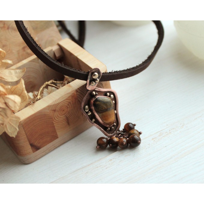Tiger eye copper necklace
