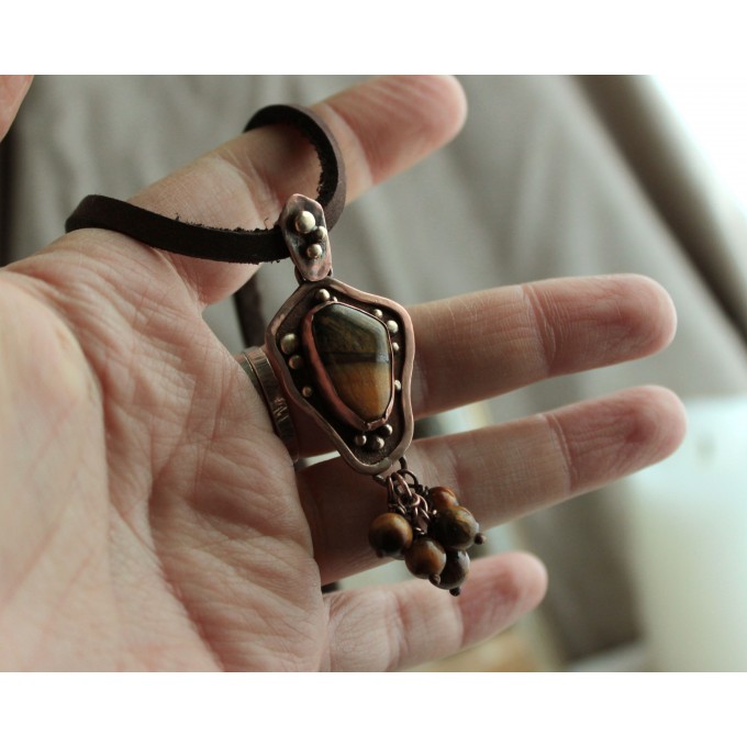 Tiger eye copper necklace