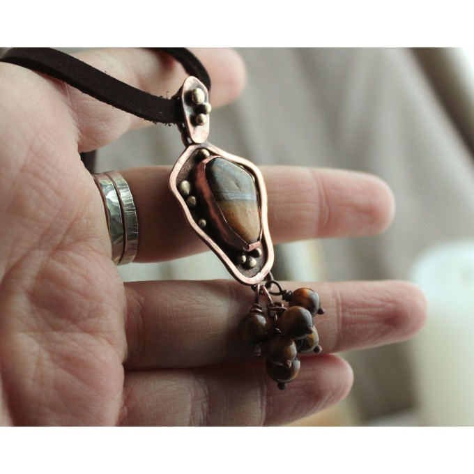 Tiger eye copper necklace
