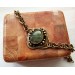 Brass bracelet with phrenite