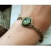Brass bracelet with phrenite