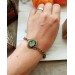 Brass bracelet with phrenite