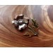 Copper-brass poppy brooch