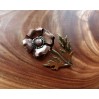 Copper-brass poppy brooch