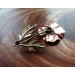 Copper-brass poppy brooch