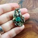 Freeform necklace with malachite