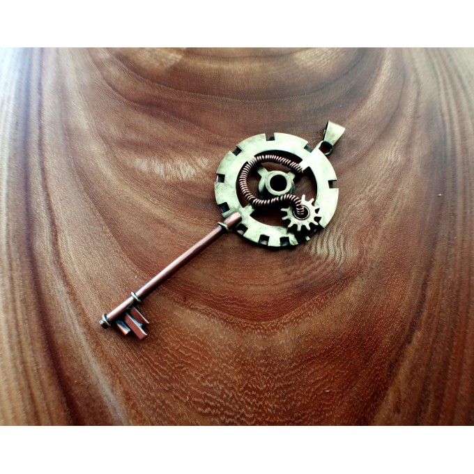 Steampunk Key clockparts necklace