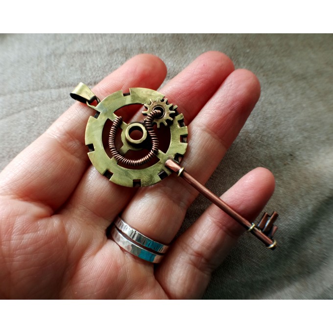 Steampunk Key clockparts necklace