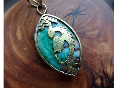 Dragon brass necklace 