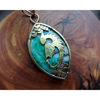 Dragon brass necklace 