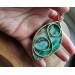 Dragon brass necklace with agate
