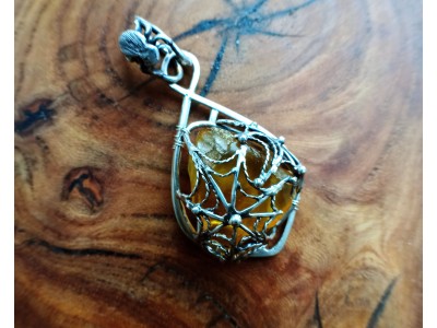 Amber spider web necklace Amber spider web necklace