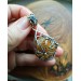 Silver filigree amber spider web necklace