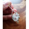 Rose quartz silver necklace