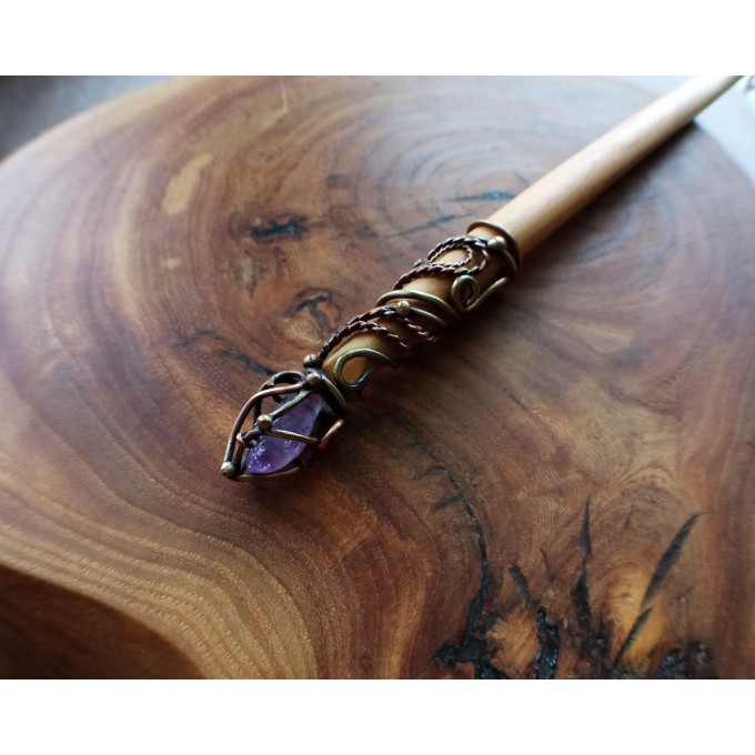 Copper painter's Brush hair-pin