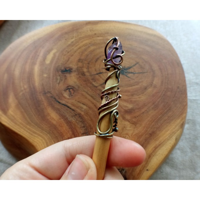 Copper painter's Brush hair-pin