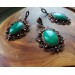 Copper filigree Victorian-style jewelry set