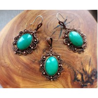 Copper Victorian-style jewelry set