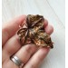 Copper maple leaf brooch
