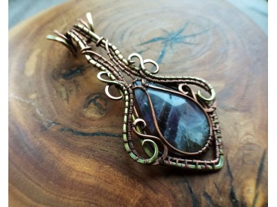 Amethyst wire wrap necklace