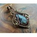 Amethyst wire wrap copper and brass necklace