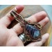 Amethyst wire wrap copper and brass necklace