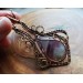 Amethyst wire wrap copper and brass necklace