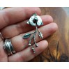 Silver orchid necklace with pearl