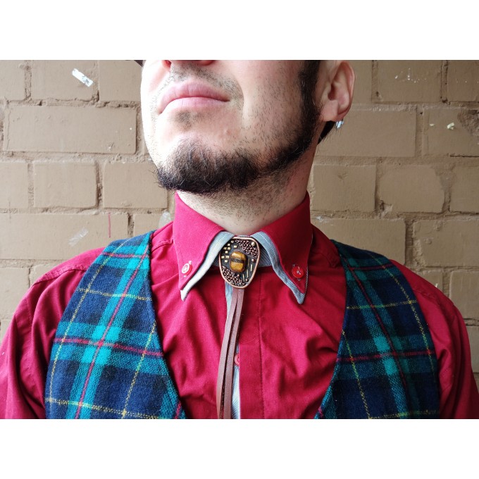 Bolo-tie with tiger eye