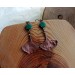 Copper ginkgo earrings with malachite