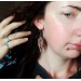 Copper leaf earrings