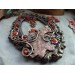 Copper oak necklace with gemstone beads