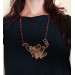 Copper oak necklace with gemstone beads