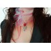 Silver filigree raspberry necklace lampwork