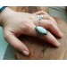 Silver ring with moonstone