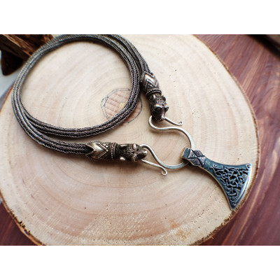 Viking Axe silver necklace
